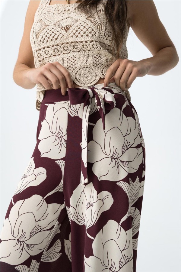 Pantalón ancho Tiffosi estampado floral