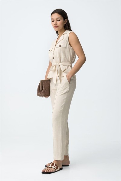 Pantalón Tiffosi beige de corte regular