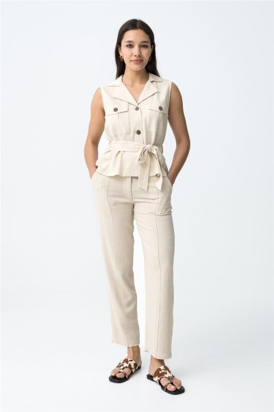 Pantalón Tiffosi beige de corte regular