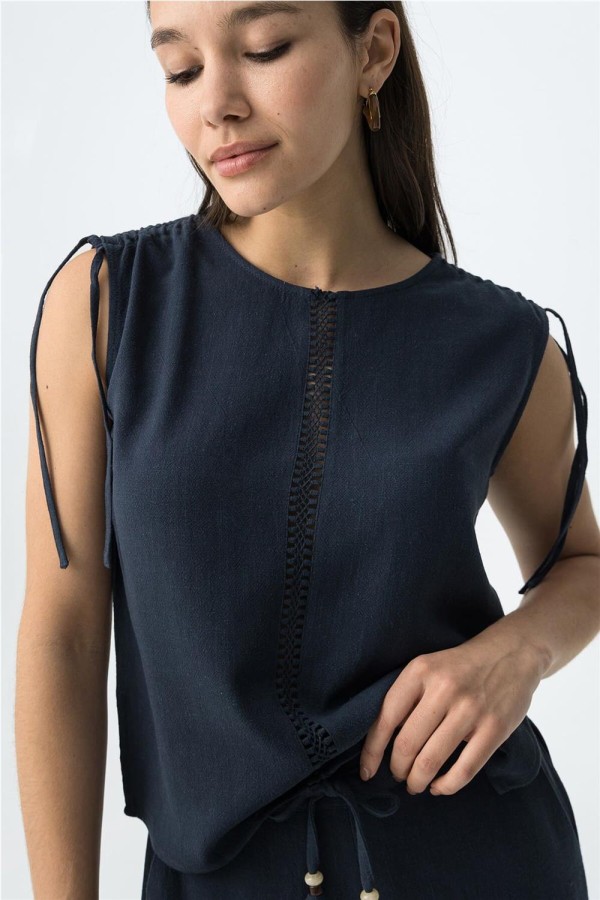 Blusa Tiffosi azul con lazo