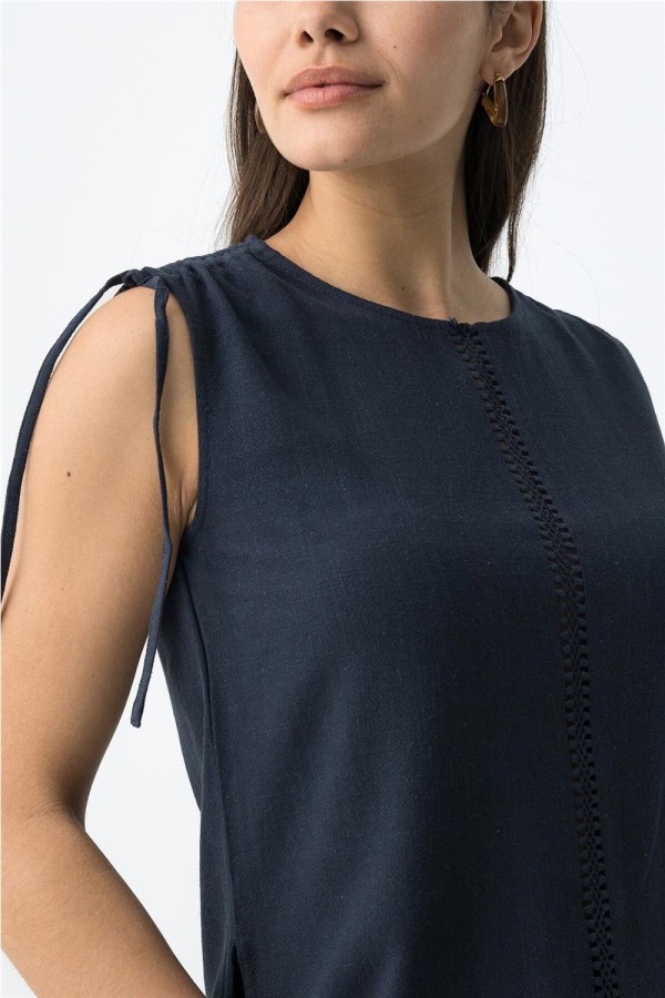 Blusa Tiffosi azul con lazo