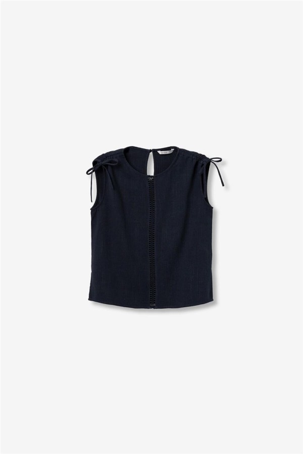 Blusa Tiffosi azul con lazo