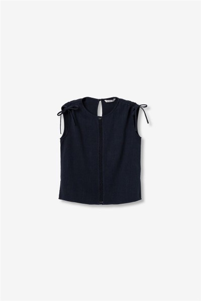 Blusa Tiffosi azul con lazo