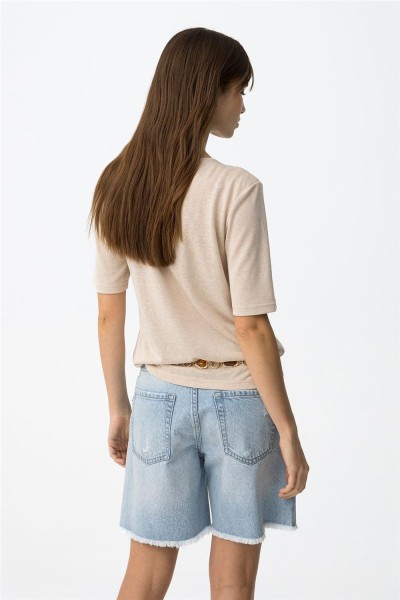 Camiseta Tiffosi beige de corte oversize