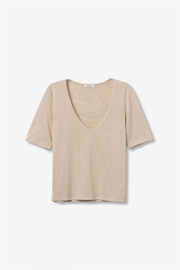 Camiseta Tiffosi beige de corte oversize