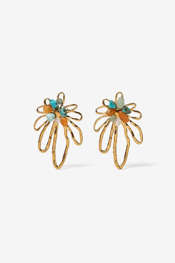 Pendientes Tiffosi dorados florales