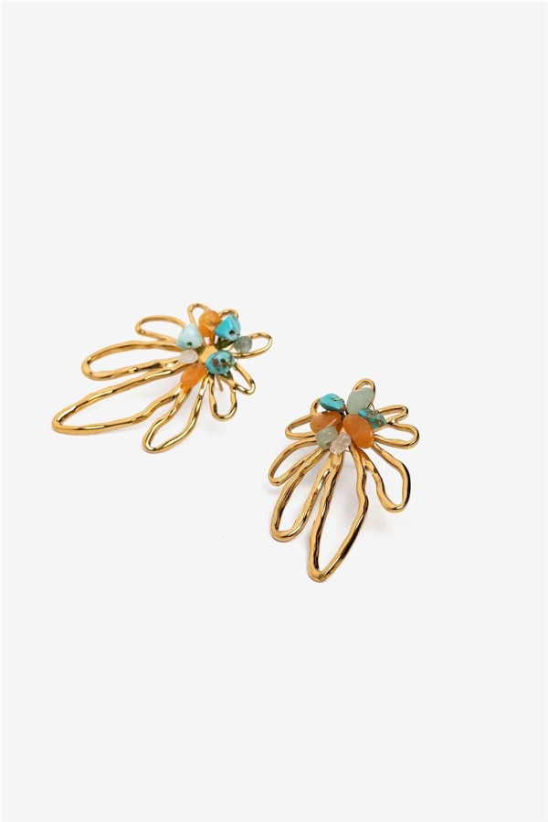 Pendientes Tiffosi dorados florales 2