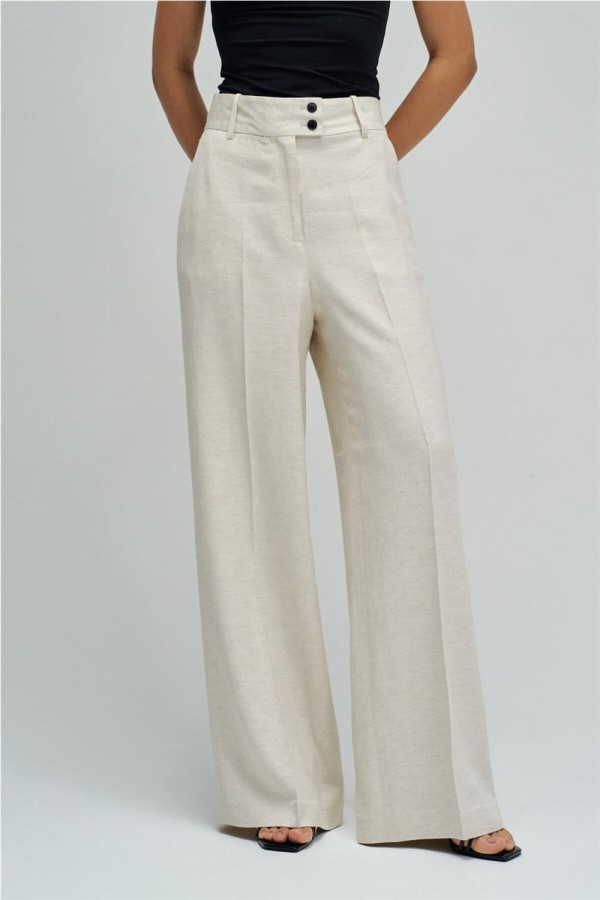Pantalón Salsa chino wide con lino