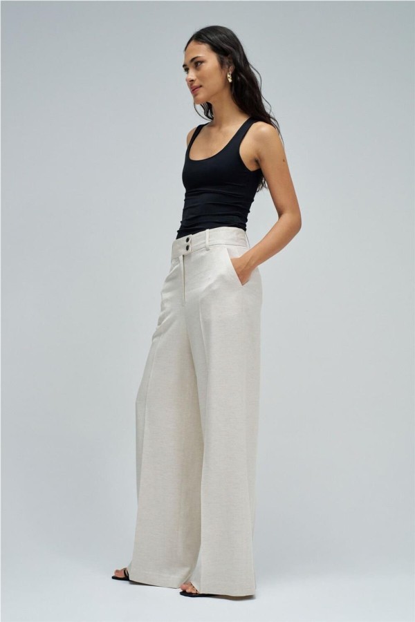 Pantalón Salsa chino wide con lino