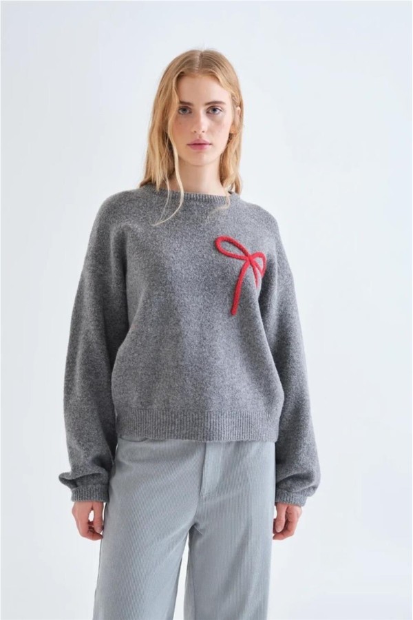 Jersey Compañía Fantástica de punto gris con detalle de...