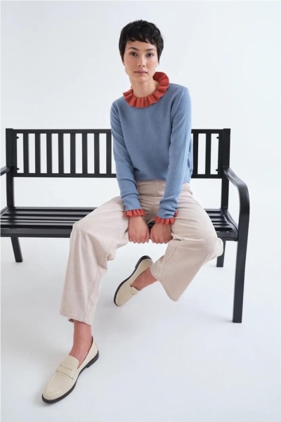 Pantalón Compañía Fantástica de pana blanco crudo