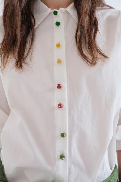 Camisa Compañía Fantástica botón joyas multicolor