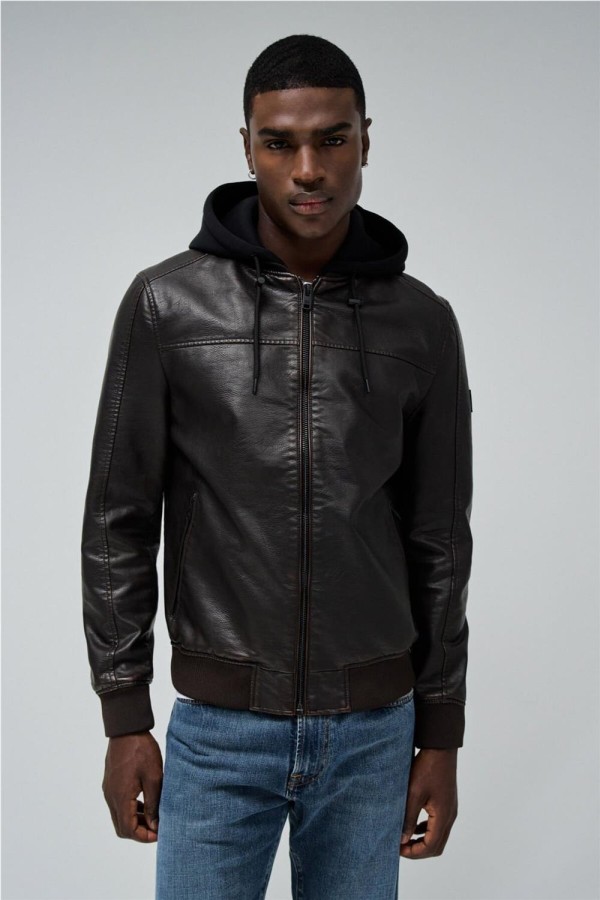 Chaqueta bomber Salsa efecto piel