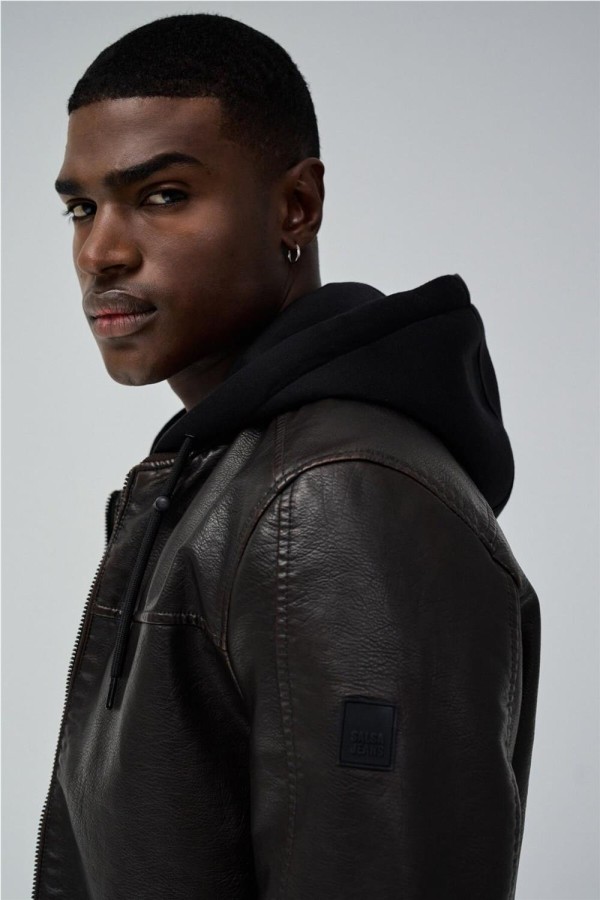 Chaqueta bomber Salsa efecto piel