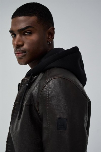 Chaqueta bomber Salsa efecto piel
