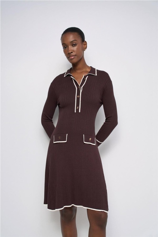 Vestido corto de Salsa de punto estilo polo