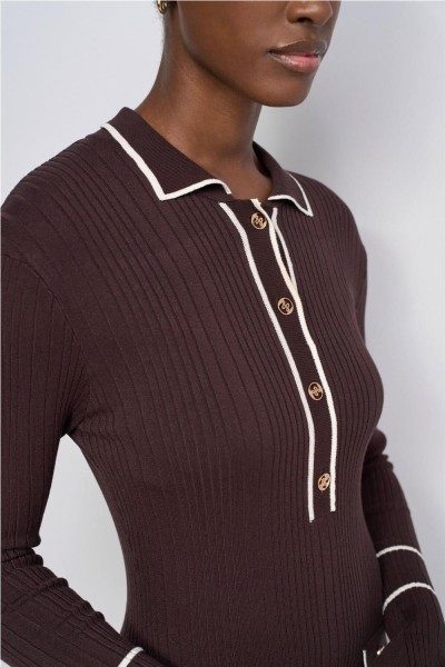 Vestido corto de Salsa de punto estilo polo