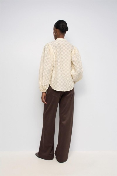 Camisa Salsa con textura con mangas abullonadas