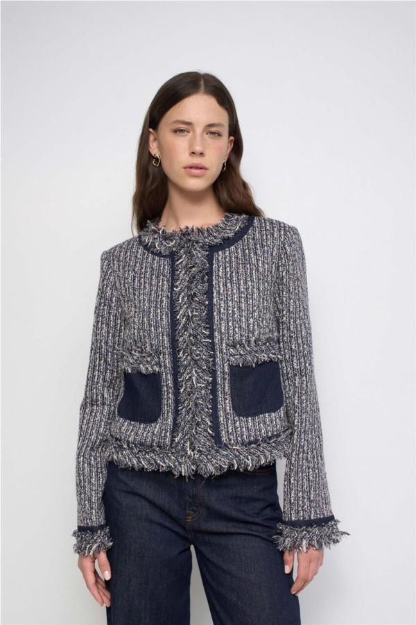 Chaqueta Salsa de tweed con flecos