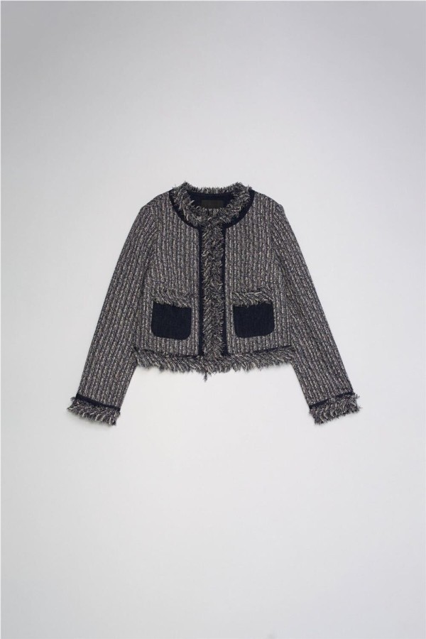 Chaqueta Salsa de tweed con flecos