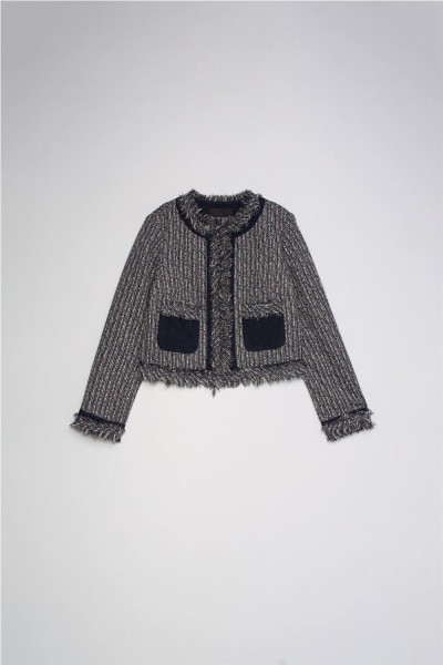 Chaqueta Salsa de tweed con flecos