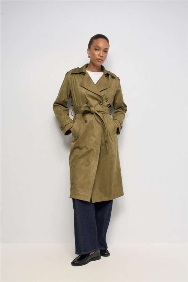 Trench coat Salsa efecto aterciopelado