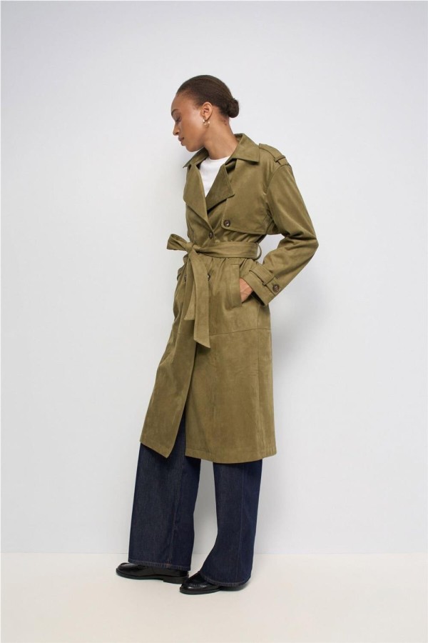 Trench coat Salsa efecto aterciopelado