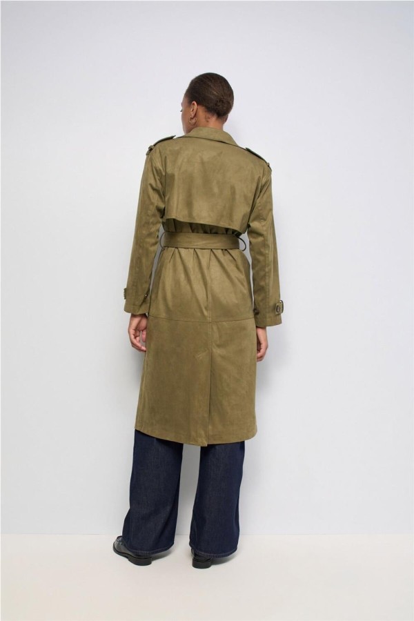 Trench coat Salsa efecto aterciopelado