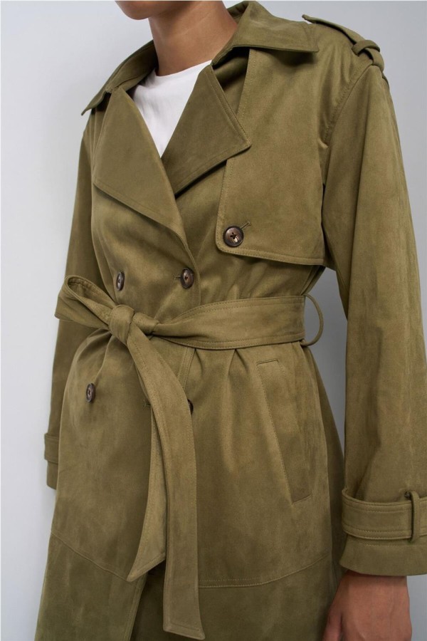 Trench coat Salsa efecto aterciopelado