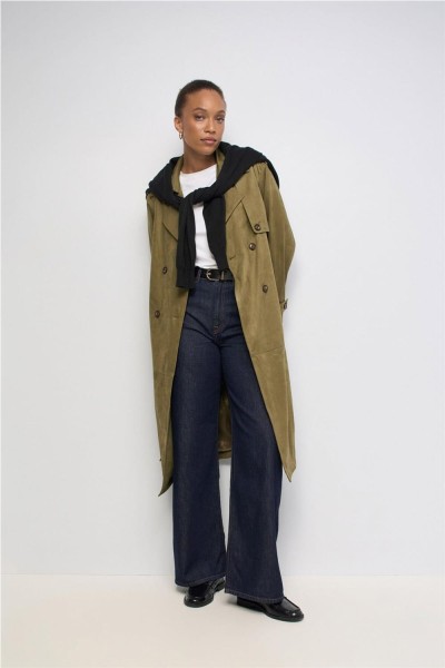 Trench coat Salsa efecto aterciopelado