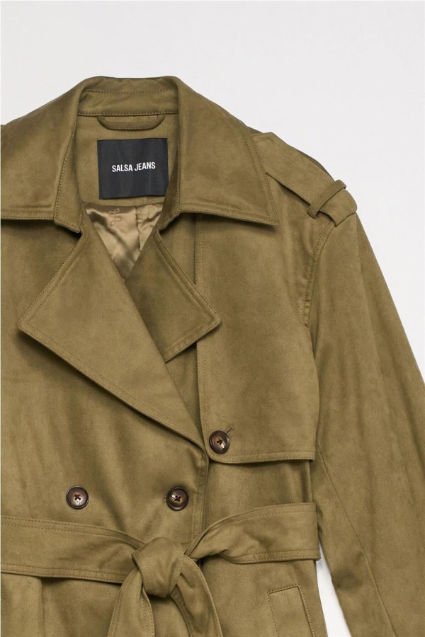 Trench coat Salsa efecto aterciopelado
