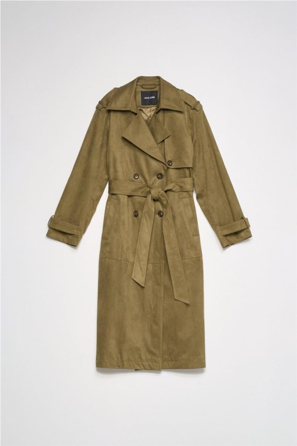 Trench coat Salsa efecto aterciopelado