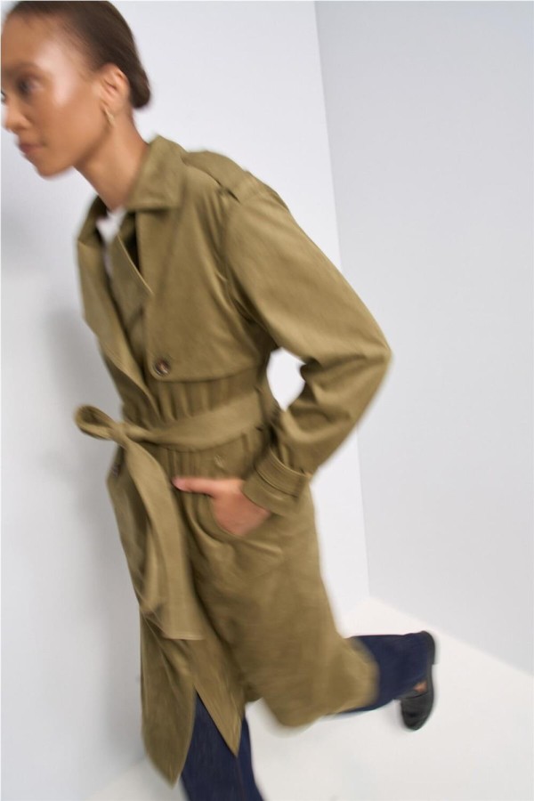 Trench coat Salsa efecto aterciopelado