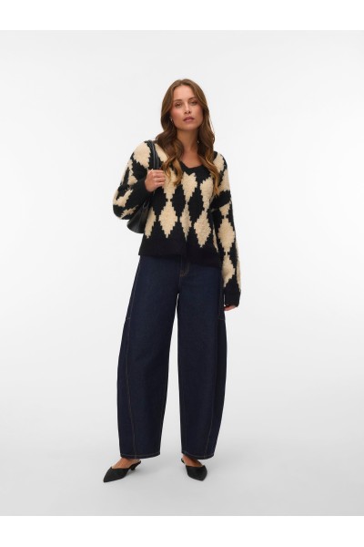 Jersey Vero Moda Black Birch VMCOLLEEN LS V-Neck 10348241
