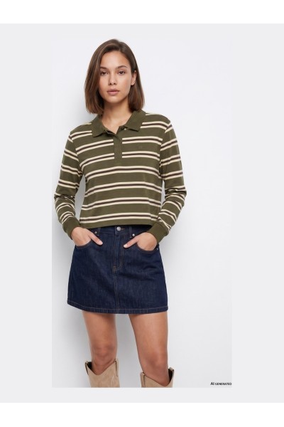 Sudadera Tiffosi Verde Cascada Cropped Con Rayas Pain 10067305