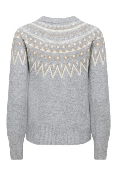 Jersey JDY Bestseller Mujer Gris Medio Jdyjunie On Fair Isle 15379809