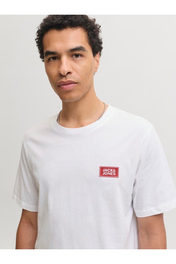 Camiseta Jack & Jones Bright White JJRush Crew Neck 12298424 2