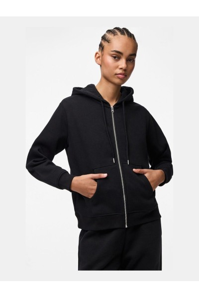 Sudadera Pieces Mujer Negro Pcchilli Zip Hoodie 17140741