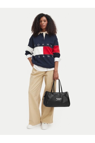 Bolso Tommy Jeans Negro Tjw Bold Script Tote AW0AW19054