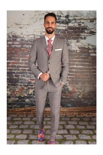 TEX TRAJE NIZA 95 CUADROS GRIS