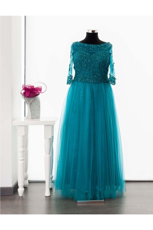 VESTIDO FIESTA 1539 TURQUESA