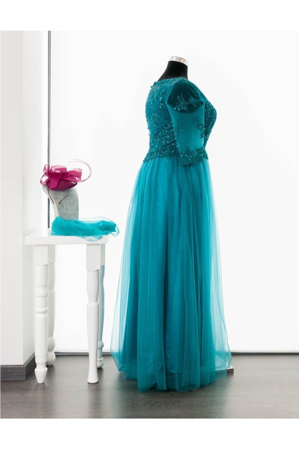 VESTIDO FIESTA 1539 TURQUESA