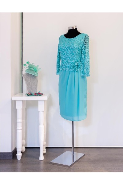 VESTIDO MH5108 VERDE AGUA