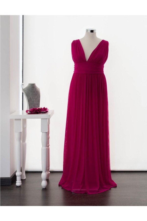 FIESTA VESTIDO LARGO SK FUXIA